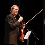 Mark O'Connor speaking about American music. American String Festival, Murrow High School, Brooklyn, NY June 15, 2013 Photo Credit Cindy Christensen